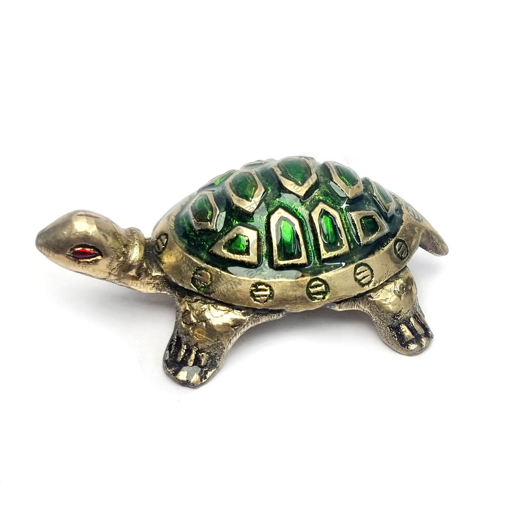 Brass Colored Turtle with Nakashi Plate/Tray Puja Store Online Pooja Items Online Puja Samagri Pooja Store near me www.satvikstore.in