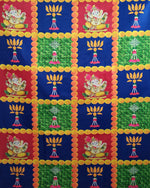 Multicolor Backdrop Clothes Print Ganesh Flower Design