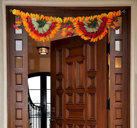 Artificial flower bandarwal toran with vibrant floral design for traditional Indian door decoration – Design 9. India’s Largest Pooja Accessories Brand – www.satvikstore.in