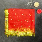 Set of 12 Big Dotted Mata ki Chunaris 106.68x48.26cm (42x19 Inch) for deity decoration – India’s Largest Pooja Accessories Brand – www.satvikstore.in