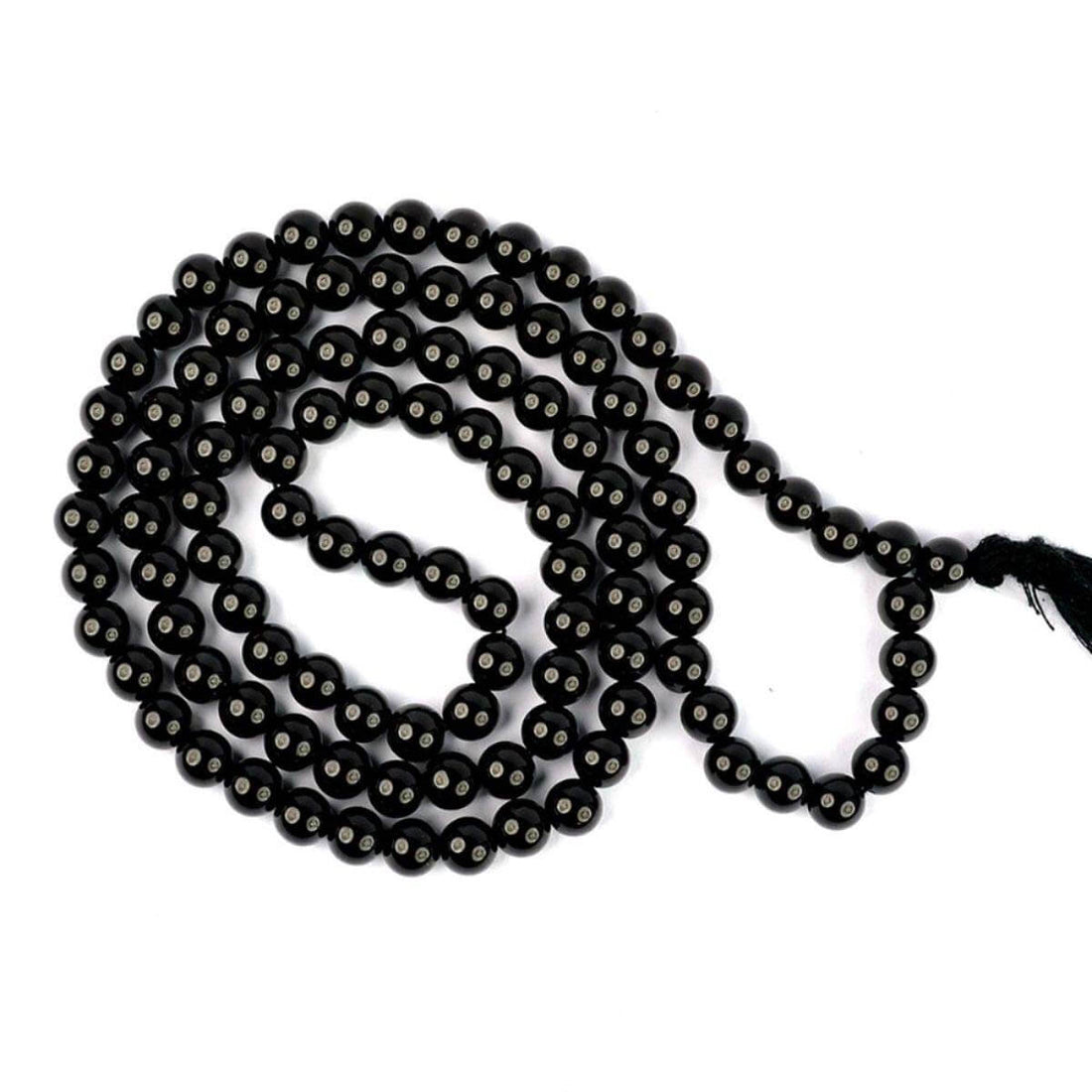 108 Beads Black Onyx Crystal Jaap Mala for Protection & Focus