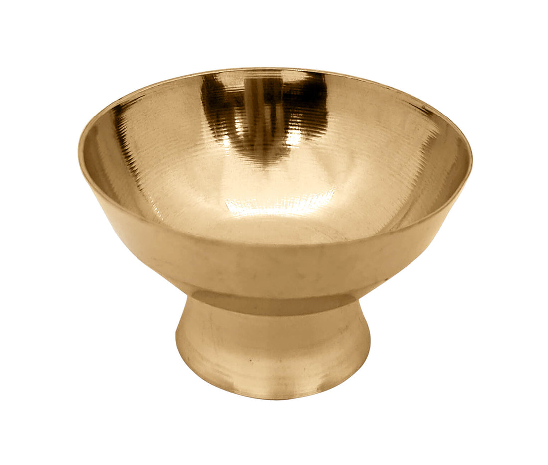 Brass Tibetan Diya – Traditional Buddhist altar oil lamp for spiritual rituals and meditation practices. India’s Largest Pooja Accessories Brand – www.satvikstore.in