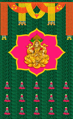 Backdrop Clothes Printed Laxmi on Banana Leaf Design