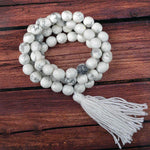 Howlite Crystal Necklace | 6MM Beads for Chakra Healing & Calm
