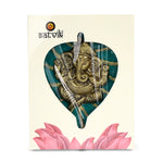 1 pc Lord Ganesh on Leaf Patta Wall Hanging White