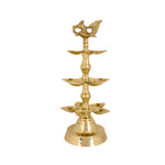 Brass 3 Step Panchmukhi Peacock Kerala Diya