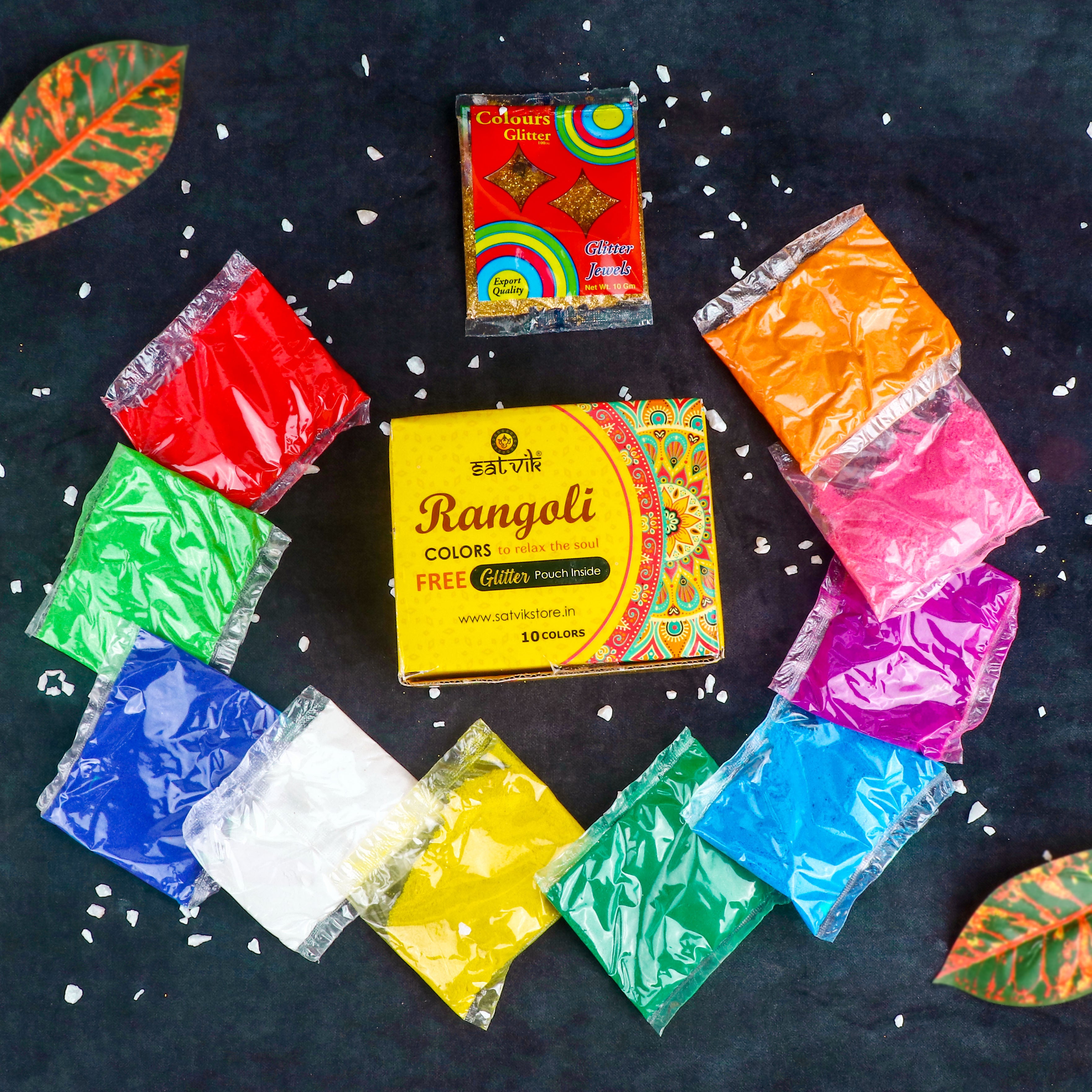 Rangoli Powder Pouches for Floor Decoration, Ganpati Ganesh