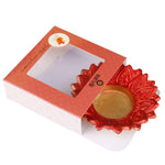 Floral Chakra Metal Diya in Red Color (Pack of 2)