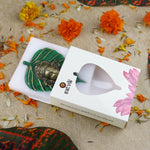 1 Pc Lord Ganesh Face on Leaf Patta Wall Hanging Green