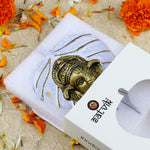 1 Pc Lord Ganesh Face on Leaf Patta Wall Hanging - Blue