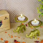 Spectacular Metal Elephant with Diya Showpiece