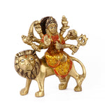 4.5 Inch Eye Catching Maa Durga Brass Idol