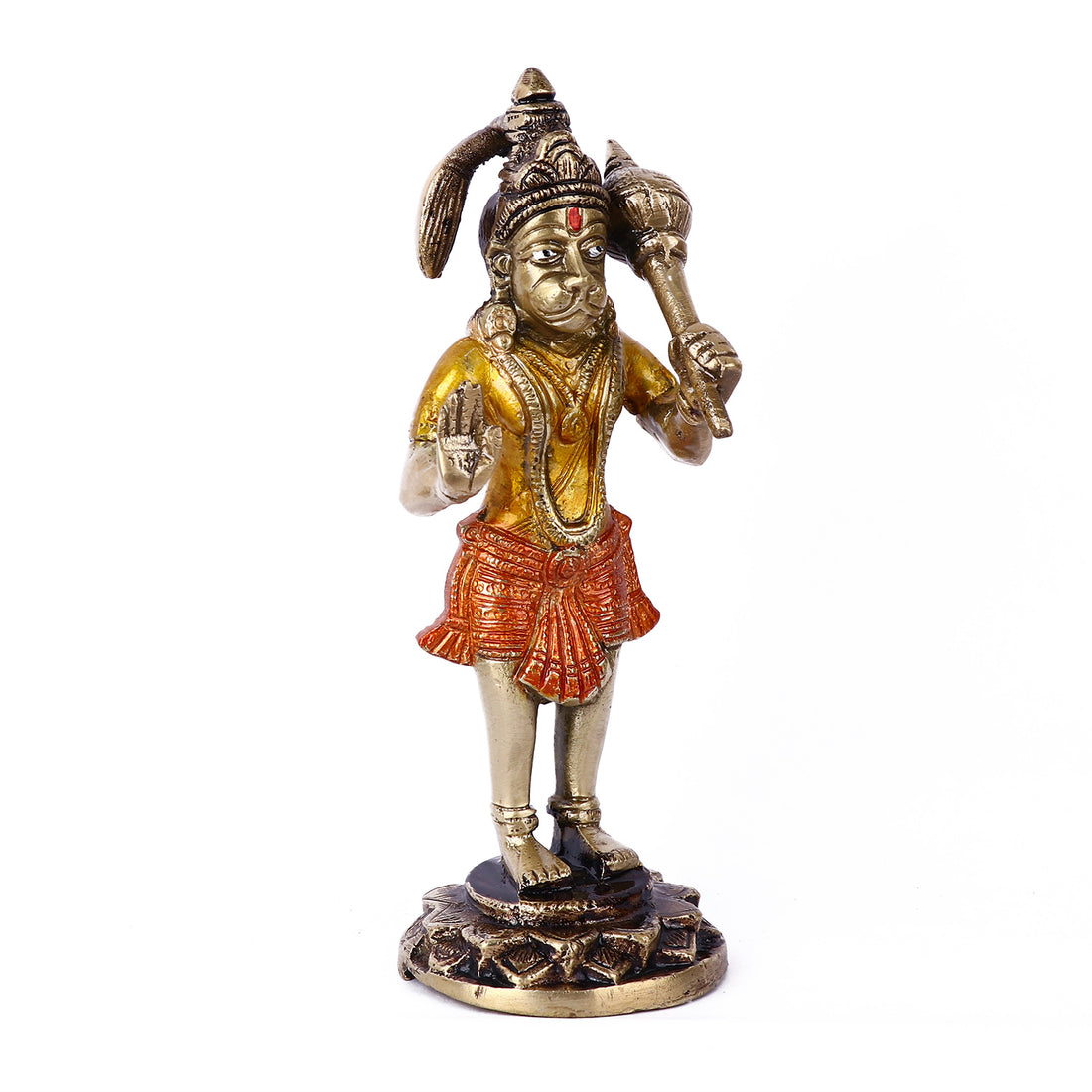 7.6 Inch Brass Standing Hanuman Ji Idol