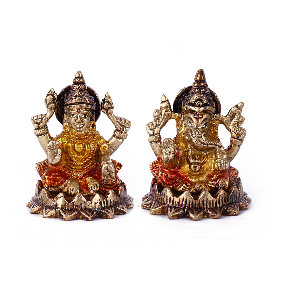 3 Inch Delightful Brass Laxmi Ganesh Idol