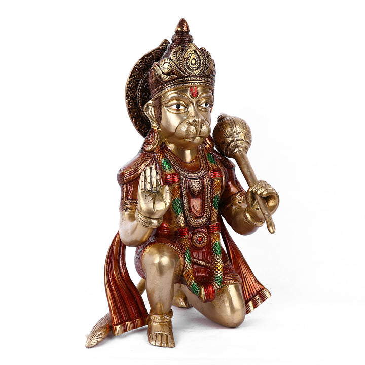 Hanuman statue idol is symbol of Good Marital Life, Happiness and peace in relationship which made from Virgin Quality Brass for long lasting use. Handmade product from the Artisanship of India's Craftsman with Using Modern Style. 