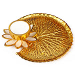 Adorable Gold And White Pooja Platter