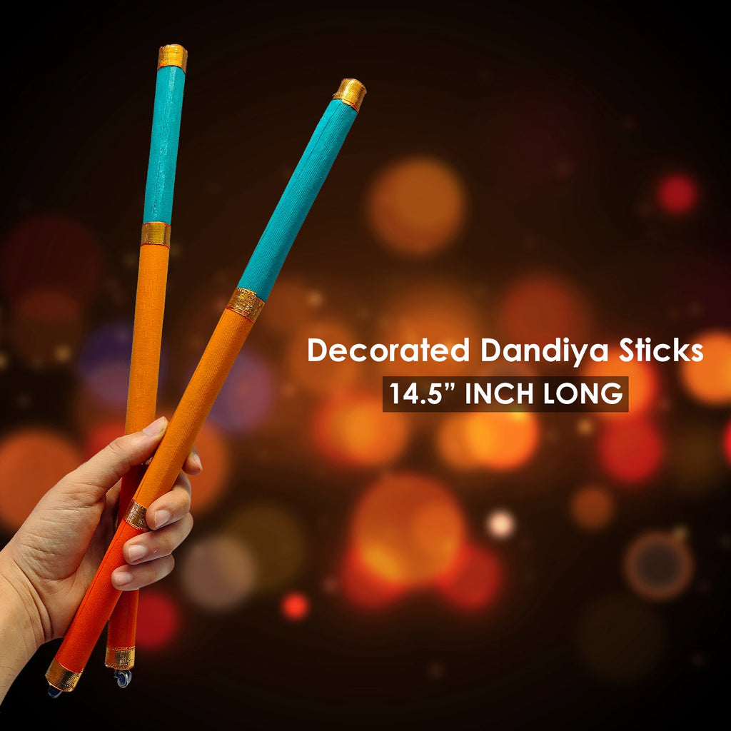 Valvet Dandiya Sticks For Garba Nights (2 Pair) Puja Store Online Pooja Items Online Puja Samagri Pooja Store near me www.satvikstore.in