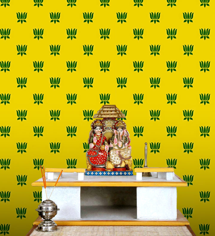 Premium yellow printed backdrop cloth | India’s Largest Pooja Accessories Brand – www.satvikstore.in