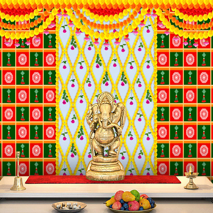 Printed Flower Design Backdrop Cloth | India’s Largest Pooja Accessories Brand – www.satvikstore.in 
