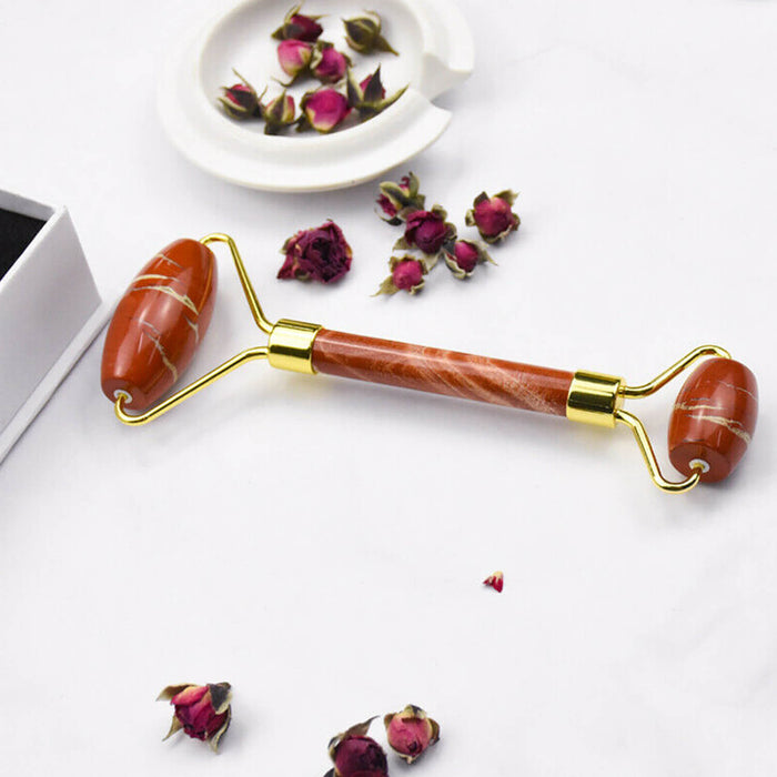 Red Jasper Face Roller with Gua Sha – Grounding & Skin Vitality