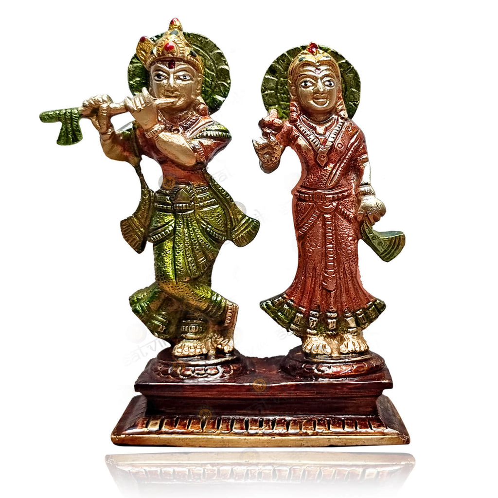 Brass Radha Krishna Idol Puja Store Online Pooja Items Online Puja Samagri Pooja Store near me www.satvikstore.in