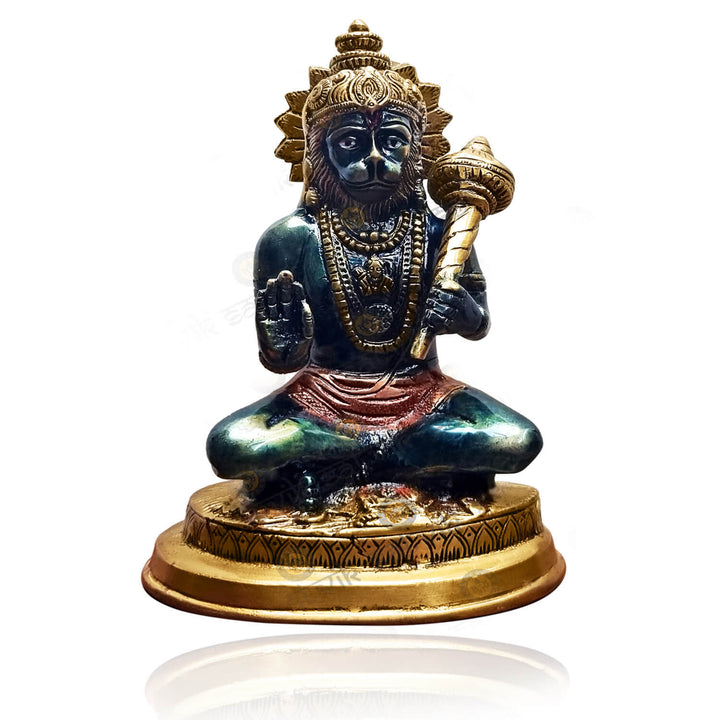Brass Sitting Posture Hanuman Statue Puja Store Online Pooja Items Online Puja Samagri Pooja Store near me www.satvikstore.in
