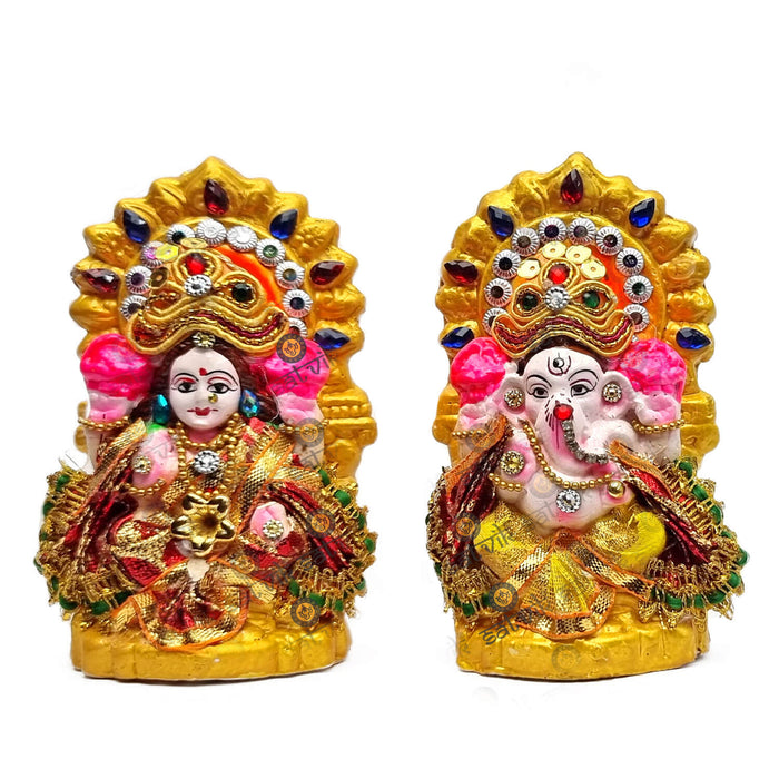 Lakshmi Ganesha Traditional Clay Statue Puja Store Online Pooja Items Online Puja Samagri Pooja Store near me www.satvikstore.in