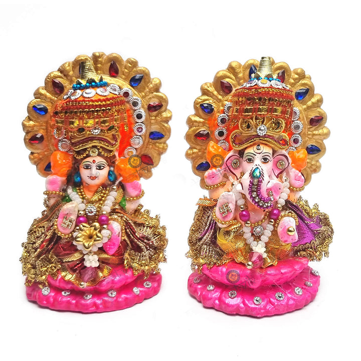 Lakshmi Ganesha Traditional Clay Statue Puja Store Online Pooja Items Online Puja Samagri Pooja Store near me www.satvikstore.in