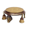 Decorative Brass Chowki with Bells Puja Store Online Pooja Items Online Puja Samagri Pooja Store near me www.satvikstore.in