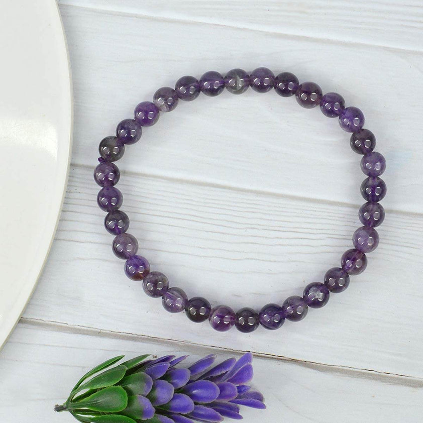 Buy Amethyst Reiki Healing Bracelet – 6 MM Beads | Satvikstore.in ...