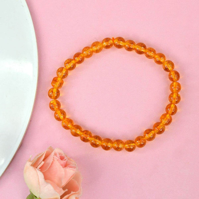 Authentic Citrine Crystal Bracelet for Reiki Healing with 6mm Beads for Abundance and Positivity. India’s Largest Pooja Accessories Brand – www.satvikstore.in