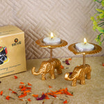 Spectacular Metal Elephant with Diya Showpiece