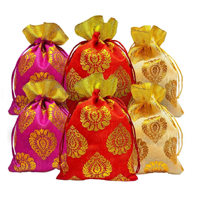 Handmade Designer Potli Dry Fruit Favour Pouches Puja Store Online Pooja Items Online Puja Samagri Pooja Store near me www.satvikstore.in