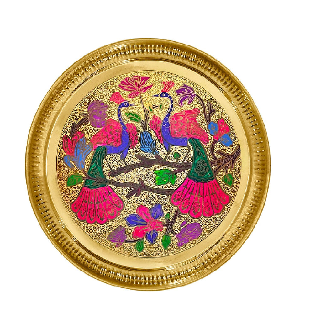 Decorative Brass Peacock Thali Puja Store Online Pooja Items Online Puja Samagri Pooja Store near me www.satvikstore.in