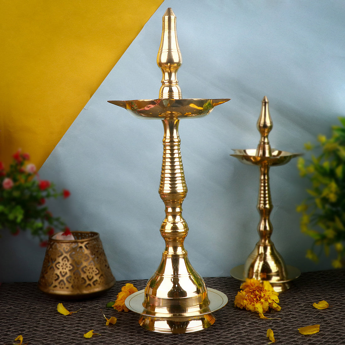 7-8 Inch Traditional Brass Kerala Diya